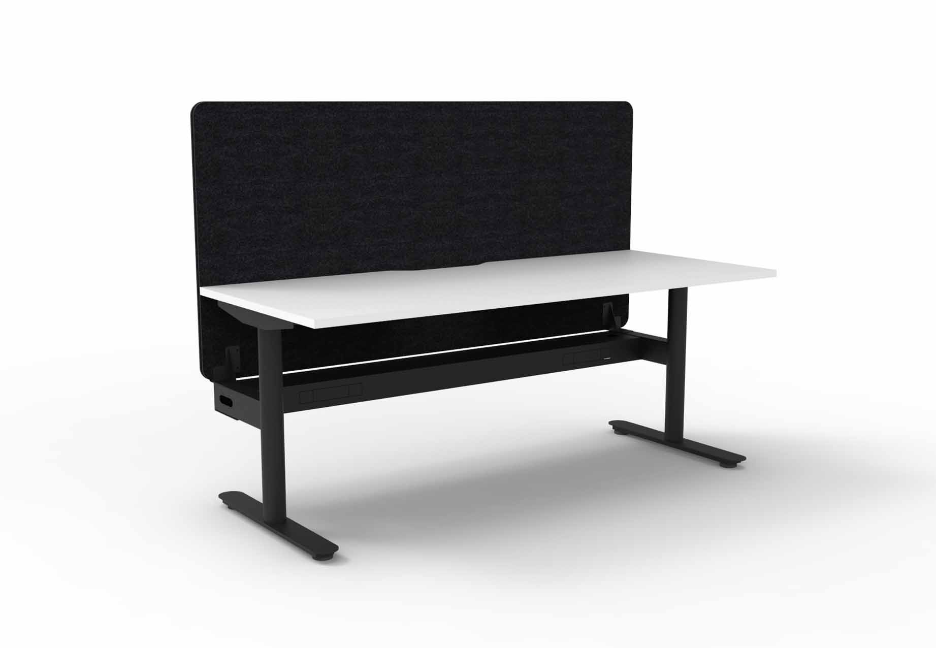 Halo Static Single Sided Workstation - Cable Tray and Eco Screen